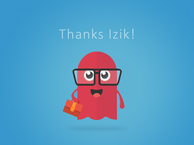 Thanks Izik! cute ghost illustration logo mascot