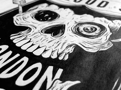 Cloud9 art bike cycling drawing illustration ink london skull stickers wip