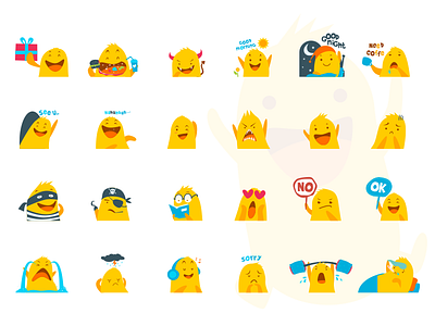 Yella character cute emoticon funny sticker