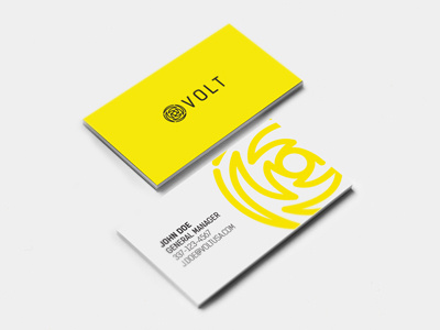 Volt - Business Card Design ai branding bright business card clean flat logo simple volt yellow