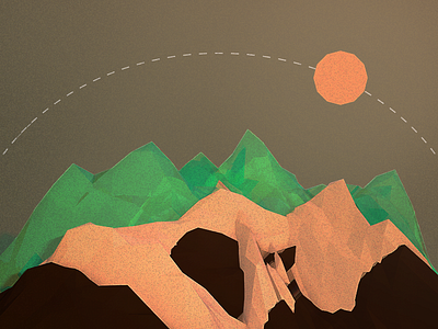 Sunset peaks futuristic illustration low poly mood mountains peaks retro sun sunset texture