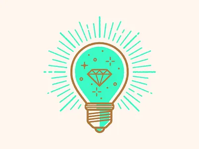 Shine bright like a diamond bulb diamond flat idea illustration light shine spark vector