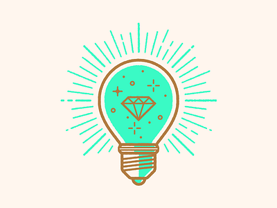 Shine bright like a diamond bulb diamond flat idea illustration light shine spark vector