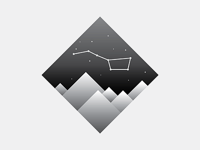 URSA MAJOR greyscale logo nasa night sky