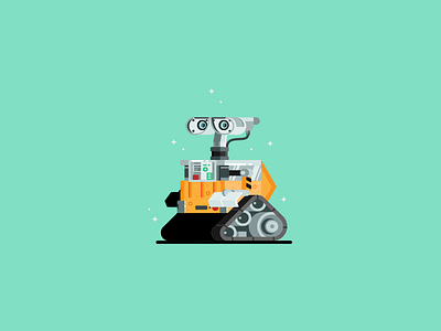 Wall·e character disney flat illustration pixar robot walle