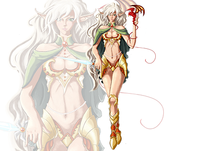 Elf Concept Art character design dagger digital paint elf game medieval age phoenix pixel art