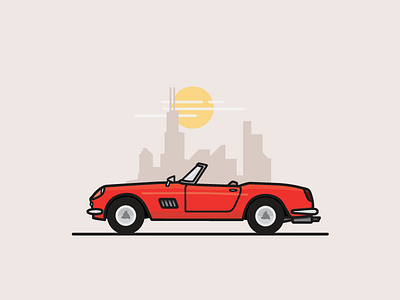 Ferris Bueller, you're my hero. 1961 250gt bueller california car chicago ferrari ferris illustration print sports vector