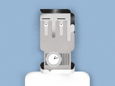 Mr. Monday facepalm hand illustration man mood texture vector watch work