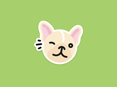 Pup dog frenchie icon puppy sticker