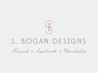 S. Bogan Designs Logo b charleston interior design interior designer kiawah monogram s