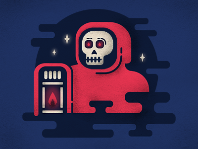 Red Cape grim illustration noise reaper skull texture