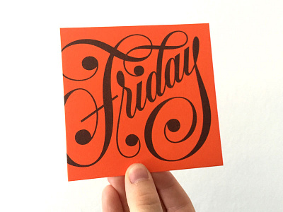 Friday ball terminals custom lettering risograph swash