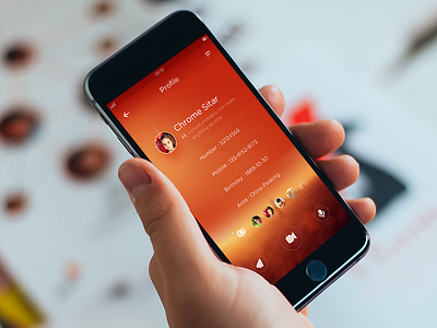 Profile ios iphone profile red social ui