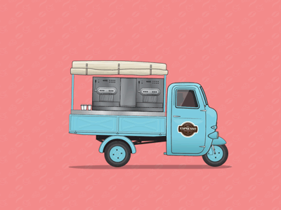 Espresso Lambro Car Animation animation belgium blue car gif italia lambro pink vintage