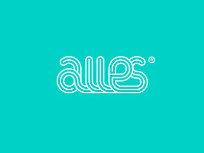 Alles. Self-Service Car Washing alles car develop flat line logo logotype round self service thin wash