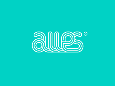 Alles. Self-Service Car Washing alles car develop flat line logo logotype round self service thin wash