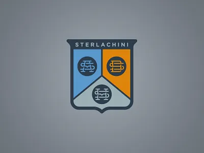 Family Crest blue crest design family grey logo monogram orange shield type typography