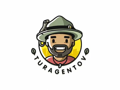 Turagentov agency logo male tour tourist zerographics