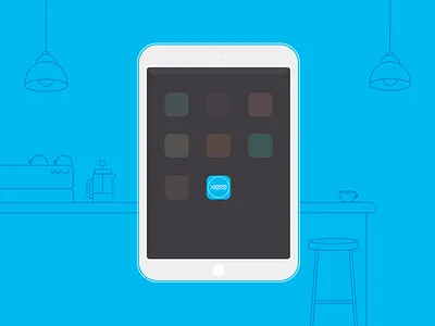 Ipad in a cafe cafe device flat illustration ipad