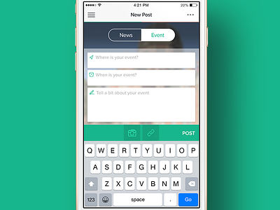 Let's Organize a Party! attachment event feed icons mobile news organizer post ui