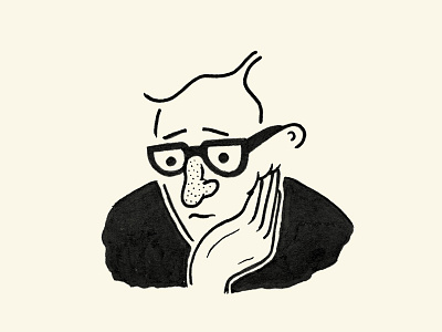 Doodle or Die - Day 17 - Woody Allen doodle doodleordie doodleordiejune drawing glasses louisville portrait robby davis sad woody allen