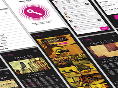 Moxy app hotel iphone layout phone ui ux