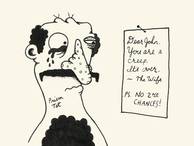 Doodle or Die - Day 15/16 - Creep/2nd Chances creep dear john doodle doodleordie doodleordiejune drawing louisville mustache note robby davis