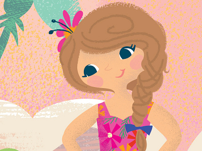 summer girl character cute girl tween vector