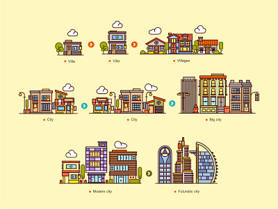 City frame building city icon simple symbol town vector vilage