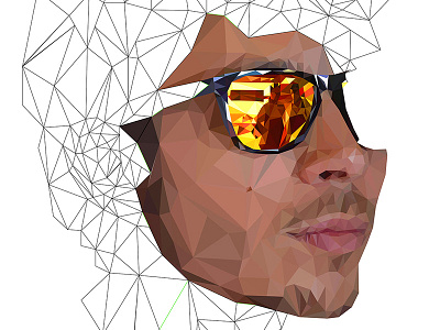 WIP of Valentino Rossi illustration illustrator lowpoly myart noapp nofilter portrait reflection rossi wacom