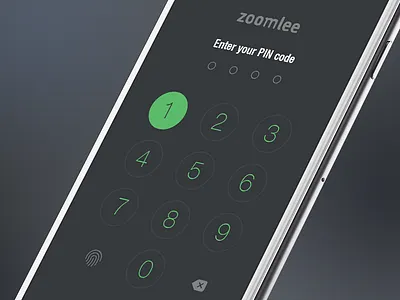 Zoomlee PIN Code alterplay code dark design digits interface ios iphone keyboard pin screen ui