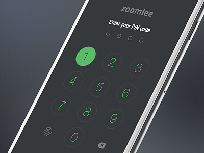 Zoomlee PIN Code alterplay code dark design digits interface ios iphone keyboard pin screen ui