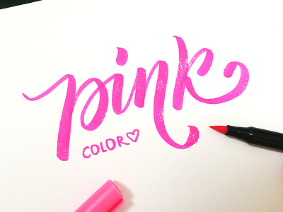 pink color brushpen calligraphy handmadefont lettering pink