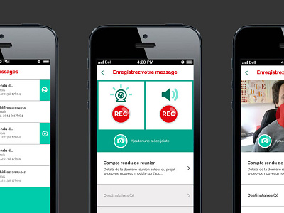 Mobile UX Upload message app application ergonomy flat message mobil mobile ux video
