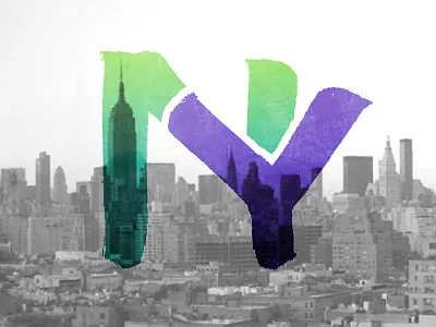 NY Brush Monogram brush brush script monogram new york typography