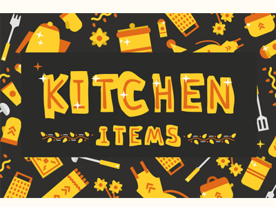 Kitchen Items black branding design emblems food icon icons illustration illustrator kitchen pattern vector