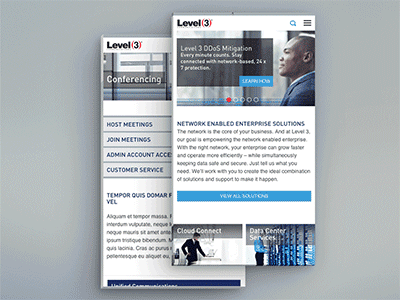 Level 3 Communications Menu WIP animation menu mobile push