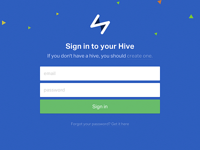 Hive Login button color form login signin startup ui