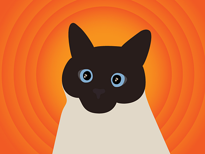 Agata Illustrattion cat toon character siamese