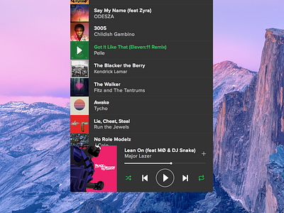 Sportify Mini Player app concept interface mac music osx player spotify ui ux