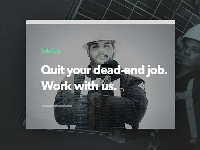 SolarCity Recruiting big image hero image homepage recruiting ui ux web web design webpage website