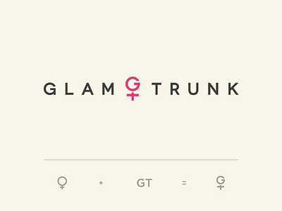 Glam Trunk boutique branding fashion female symbol glamour gt identity ladies logo logomark monogram typography