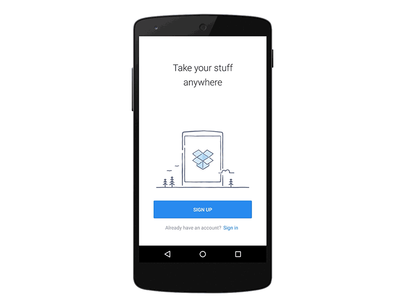 Android Intro Tour animation dropbox illustration intro onboarding tour