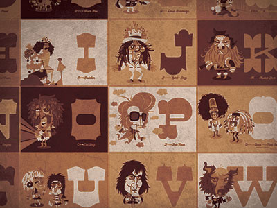 The Mighty Aplha-BOOSH alphabet boosh characters design illustration mighty