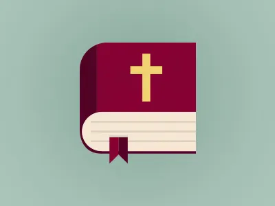 Devotions bible book icon illustration ribbon simple