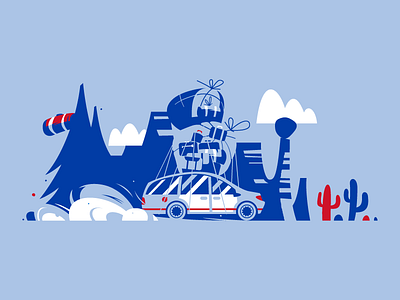 Road Trip complex form illustration road trip simple shapes