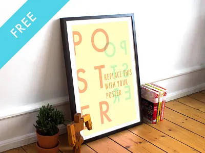 2 Free Realistic Poster/Frame Mockup frame free freebie mock up mockup poster realistic