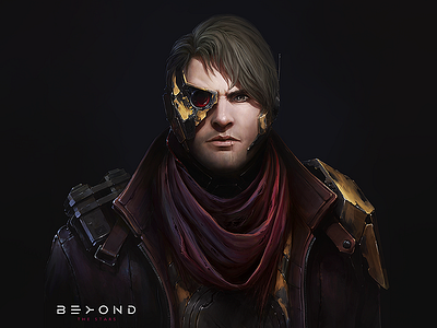 Pirate Commander — BEYOND THE STARS art character commander face future mask online pirate portrait scar sci fi suit