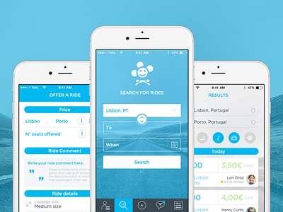 Blablacar App carpooling design iphone ui ux