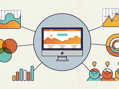 Geekwire Spot Illustration charts clean data fresh fresh consulting graph illustration minimal stroke